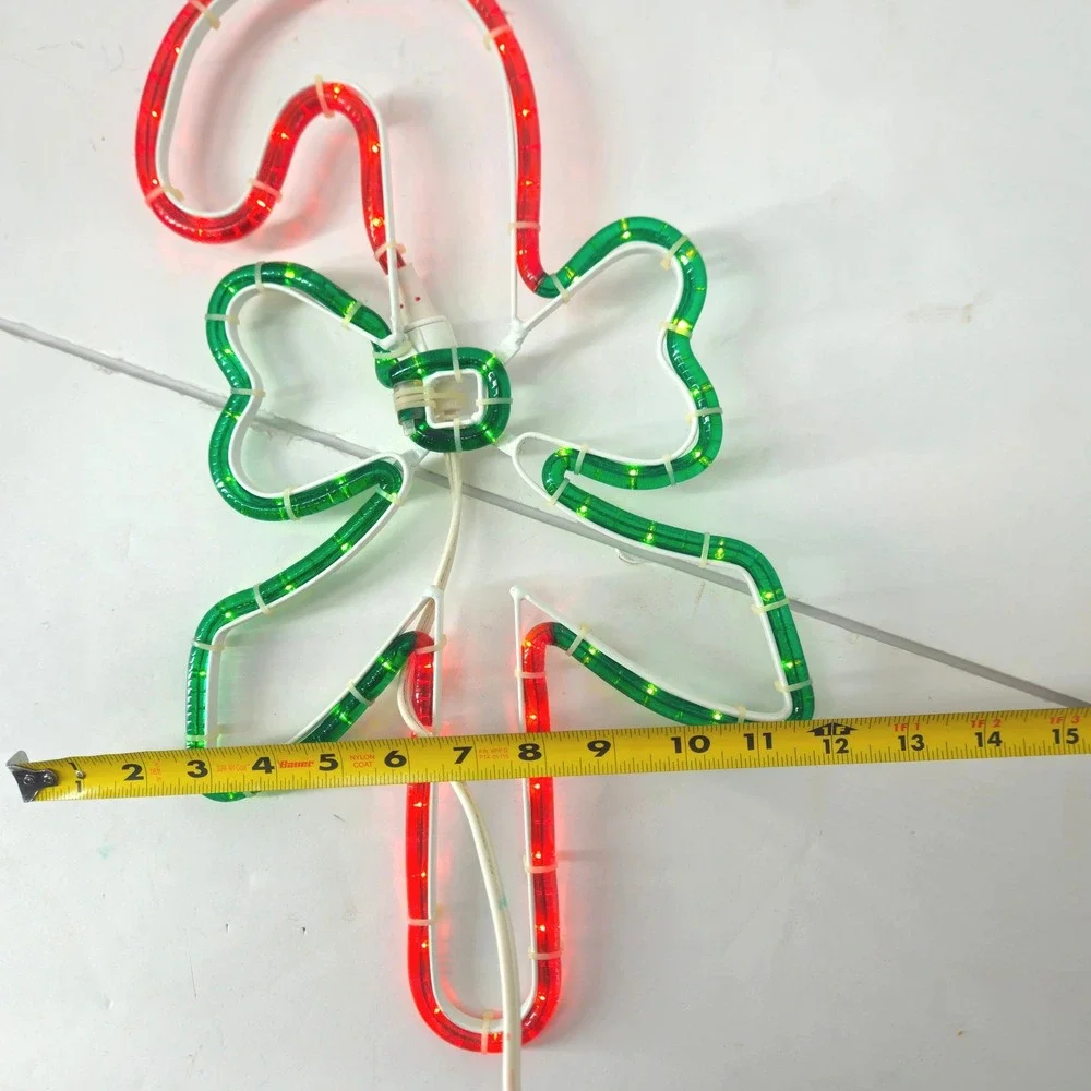 Sylvania Rope Light Silhouette Candy Canes Bow Christmas Decor 19x10 Vintage '02